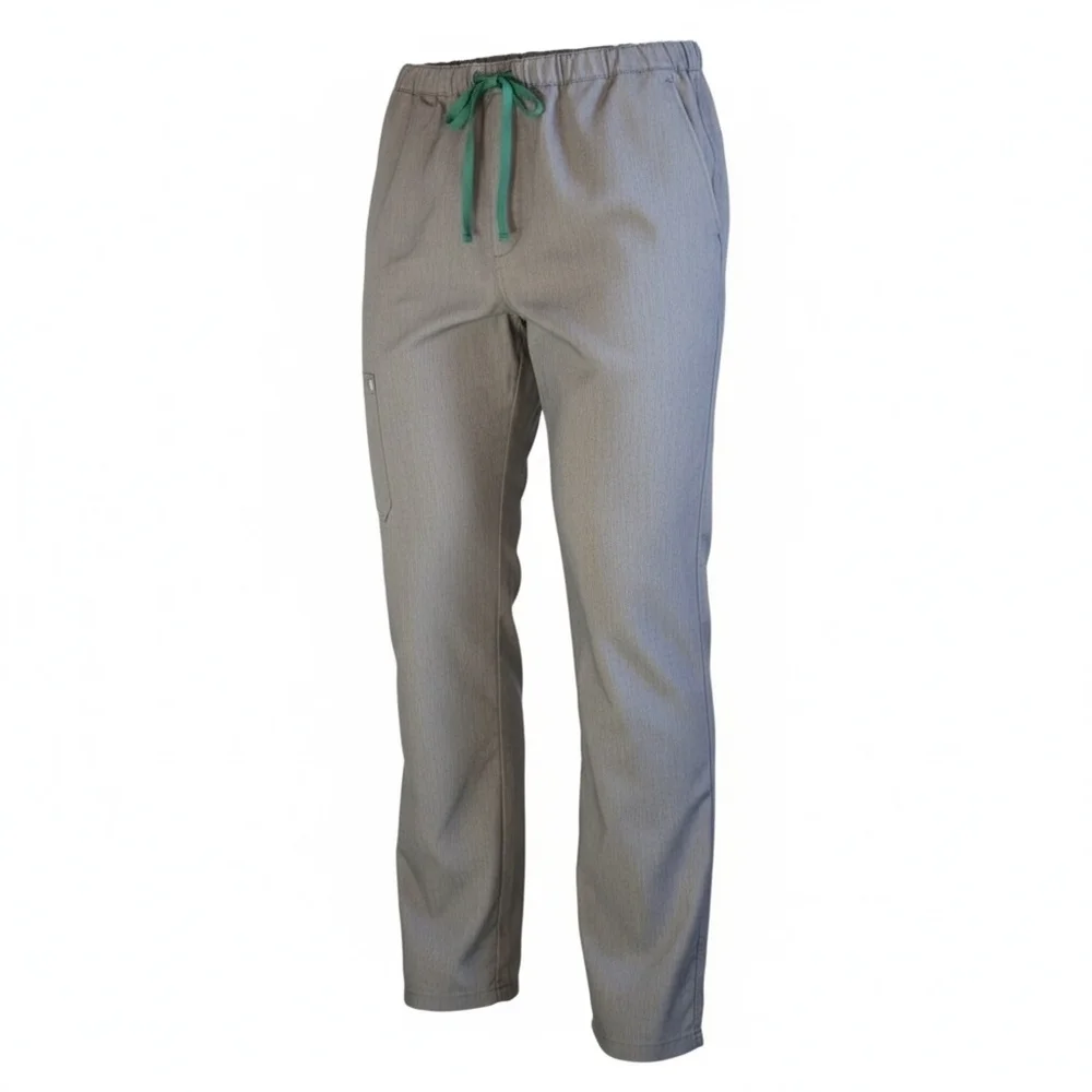 Figs Gray Joggers with Green Drawstring